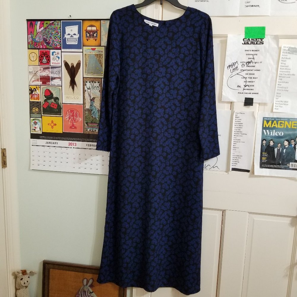 Elizabeth And James dress Small dark floral long sleeve maxi button back modest